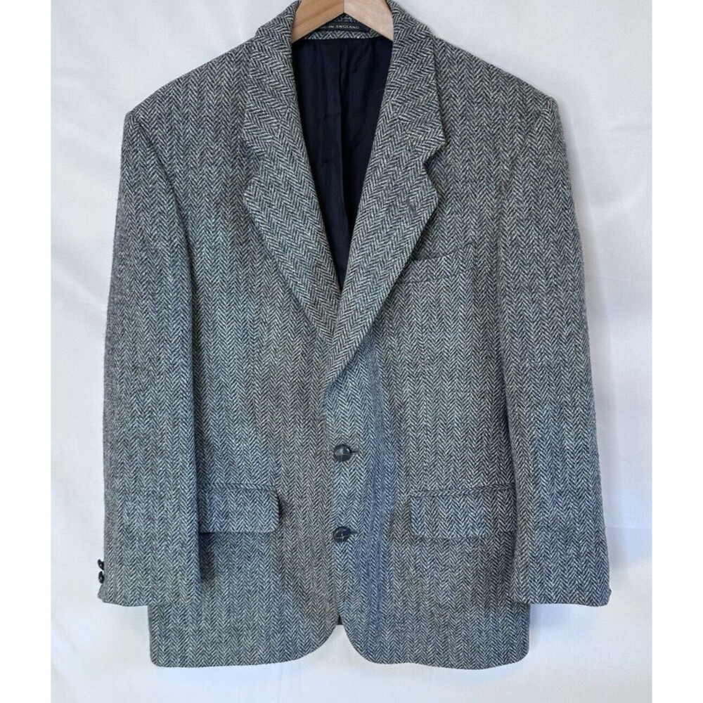 Vitg Harris Tweed Houndstooth Blazer sz 40  Alexandre London 2 Button Collegiate